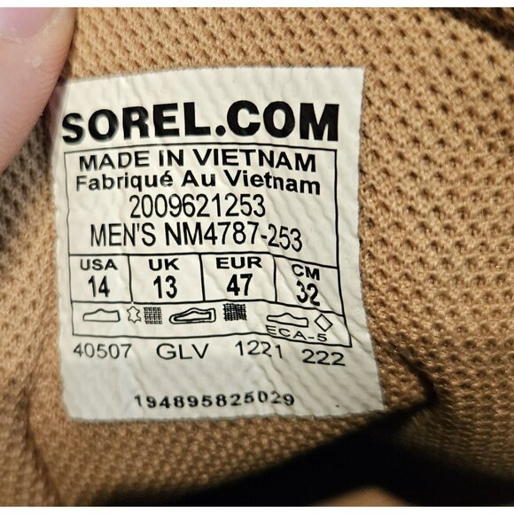 Sorel Men's Waterproof Hiking Boots Size 14 Desert Tan/brown NM4787-253 - Picture 16 of 16